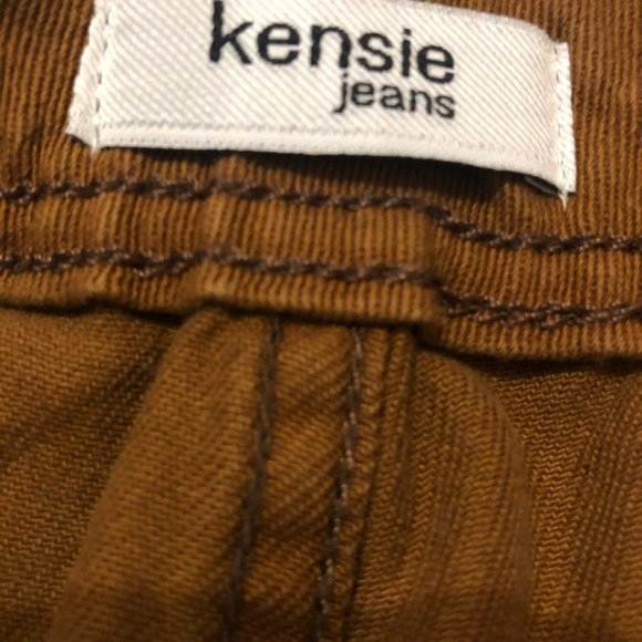 Kensie Pants 14/32 Brown High Waist Wide Leg Pockets Boho Jeans Crop/Ankle - Picture 5 of 14
